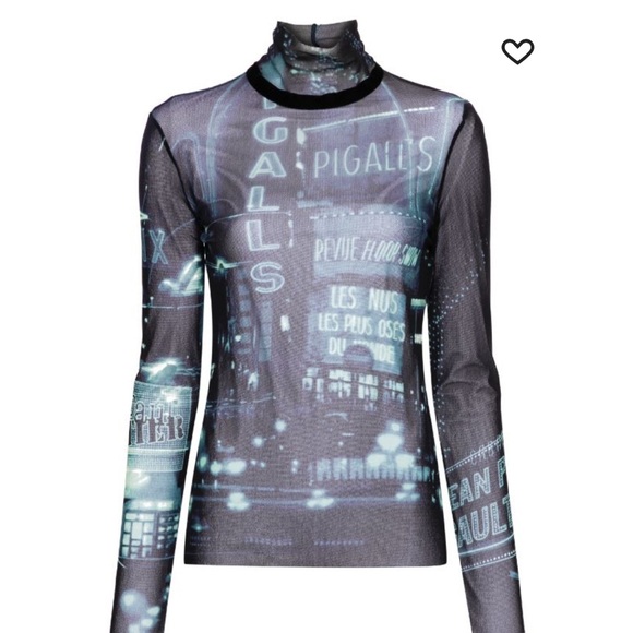 Jean Paul Gaultier Tops - Jean Paul Gaultier Mesh Top - Navy/Light Blue/White/Black